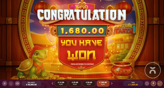 Fortune Tarta – całkowita wygrana po Free Spins